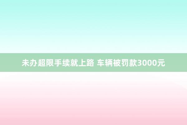 未办超限手续就上路 车辆被罚款3000元
