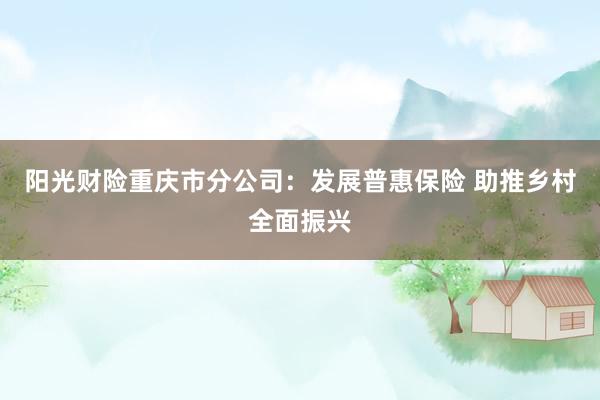 阳光财险重庆市分公司：发展普惠保险 助推乡村全面振兴